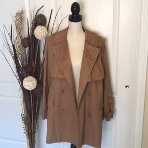 F21 Trench Coat Jacket Faux Fur Collar